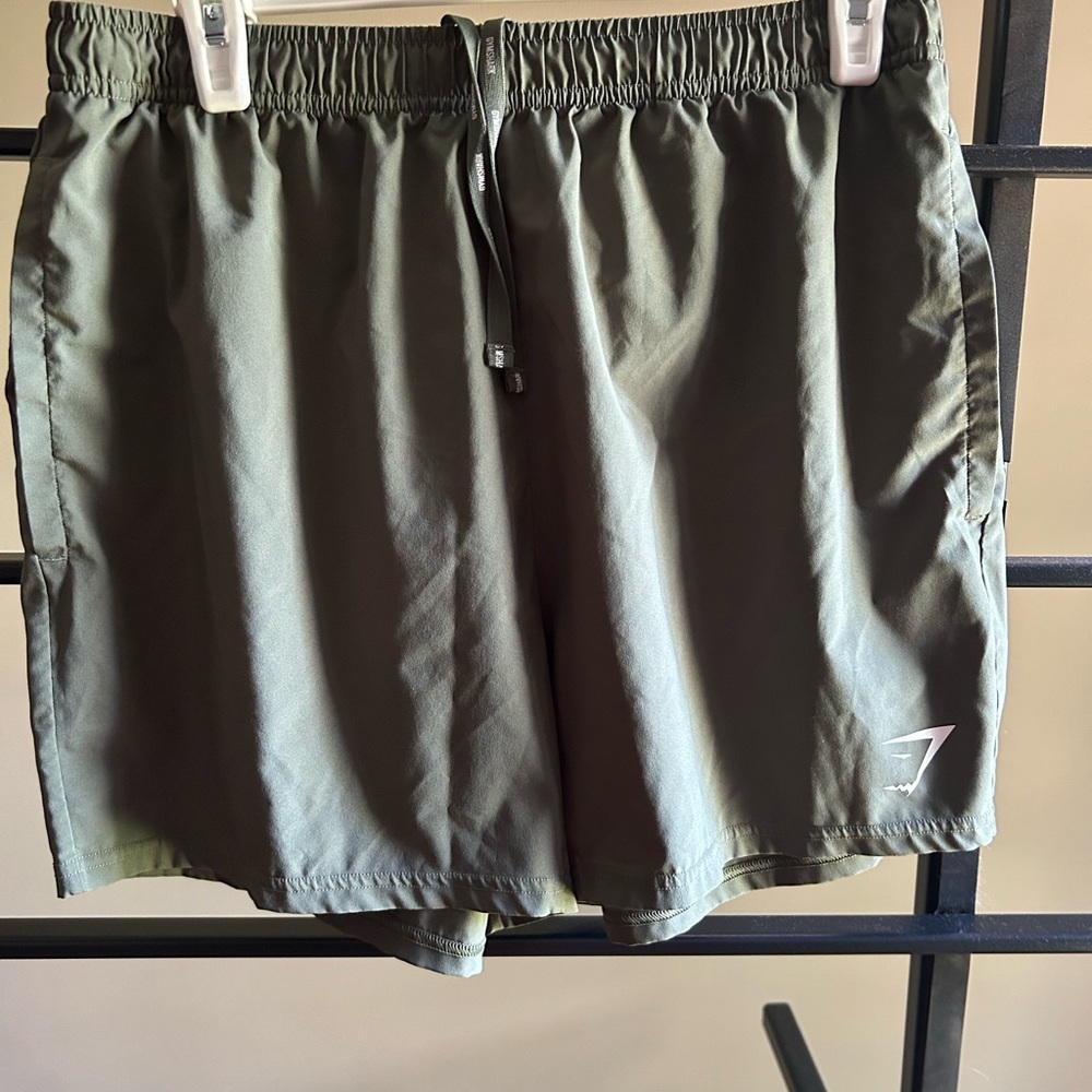 Gymshark Olive Green Athletic Shorts